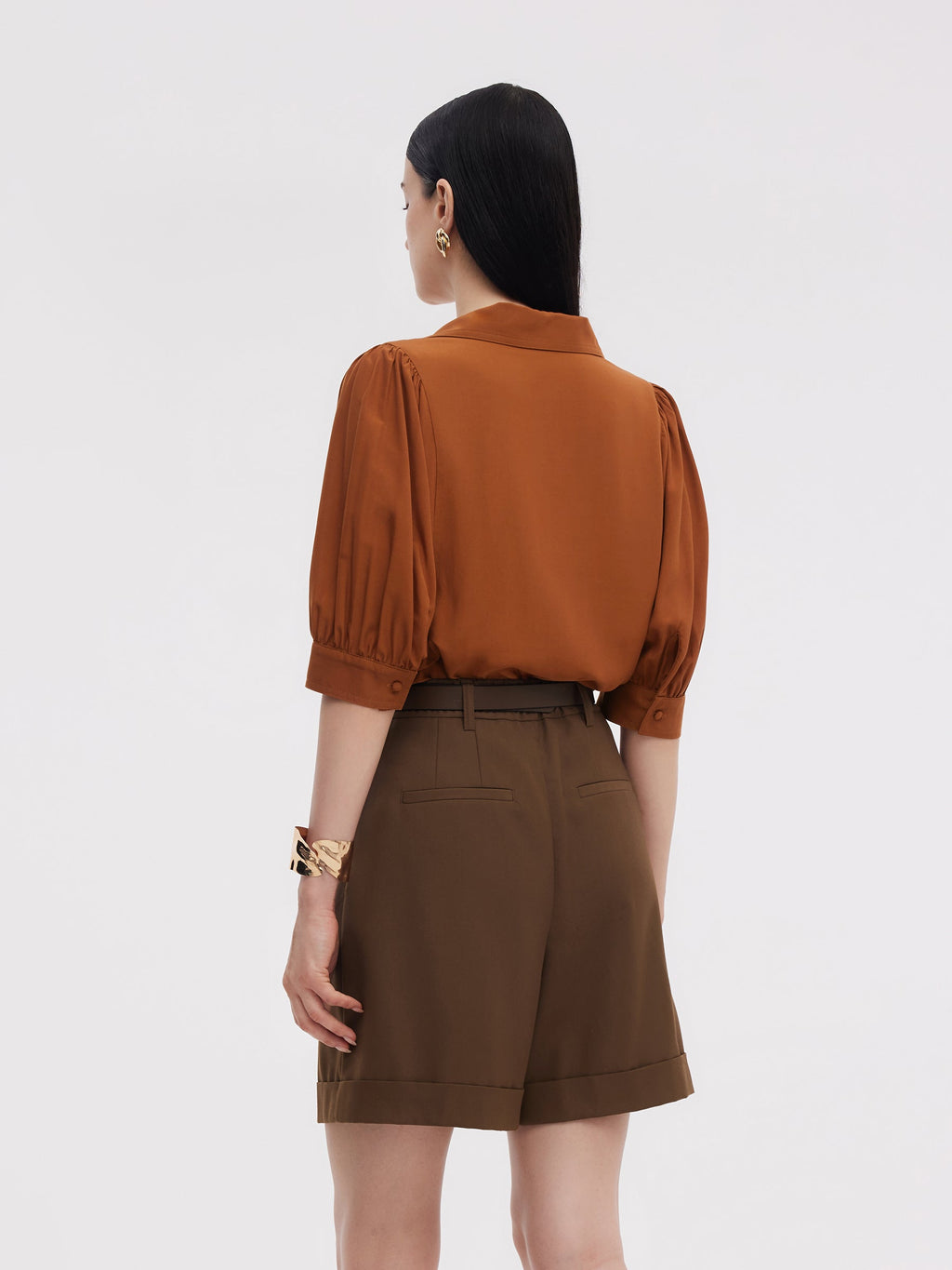 Tencel Acetate Blend Women Loose Shirt