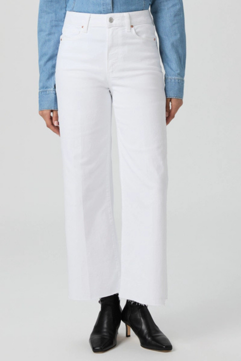 Paige Anessa with Raw Hem Crisp White