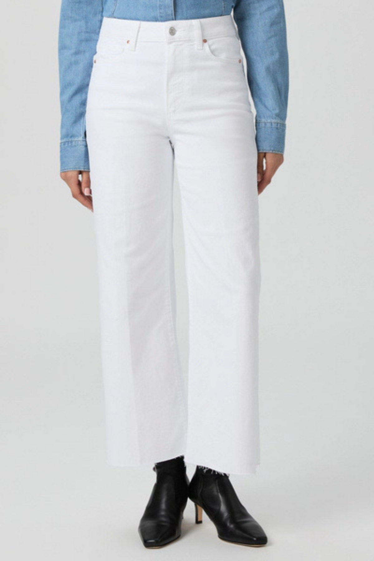 Paige Anessa with Raw Hem Crisp White