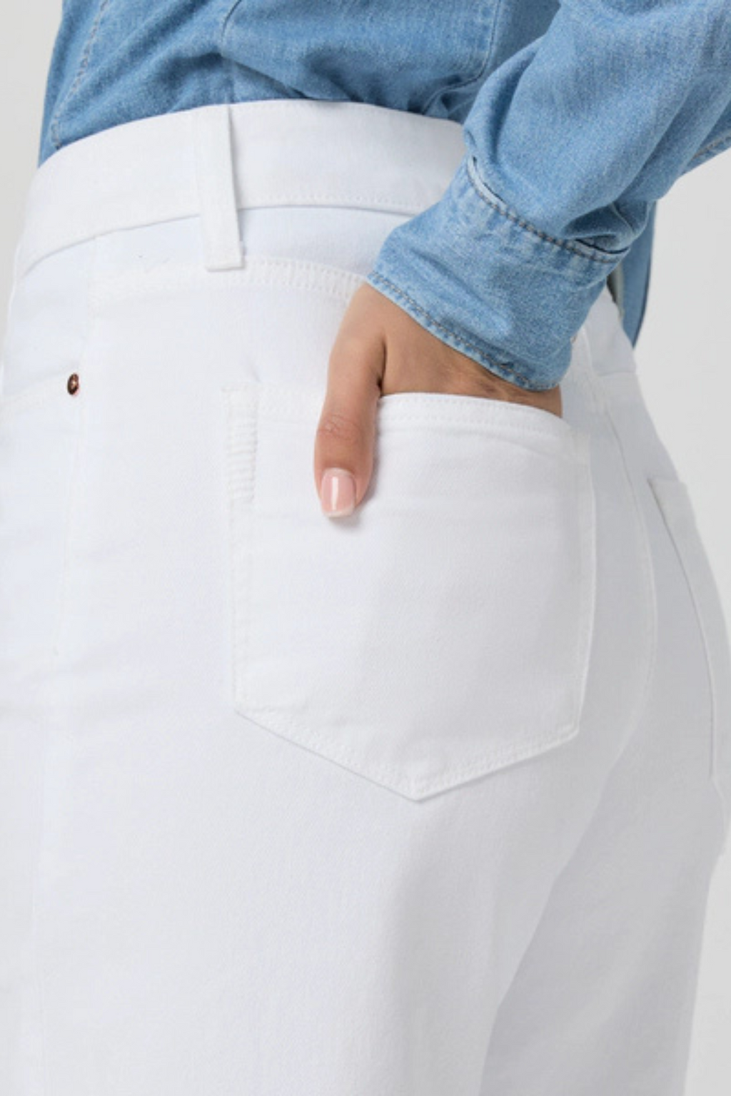 Paige Anessa with Raw Hem Crisp White