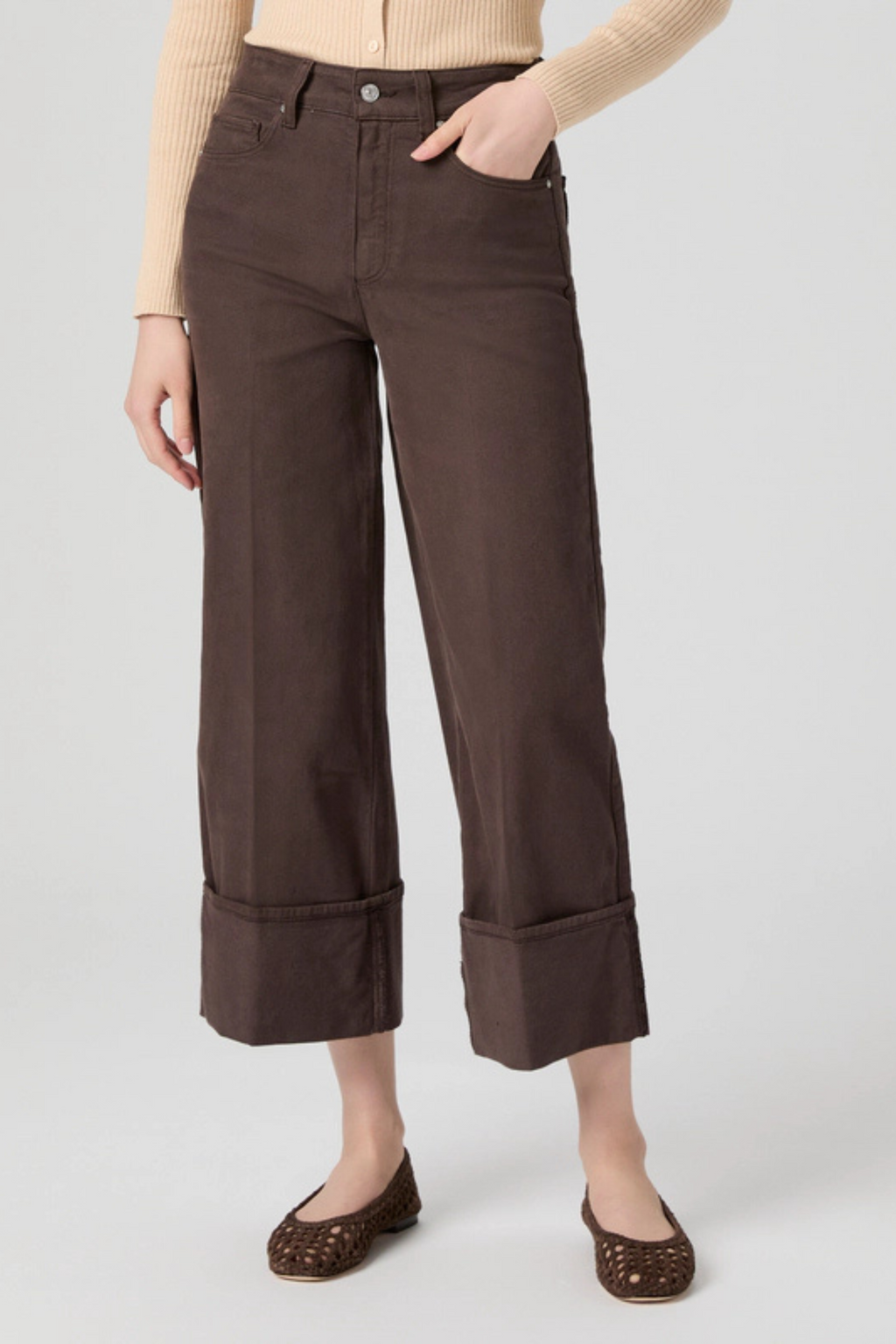 Paige Sasha Ankle Wide Cuff Rich Chocolate