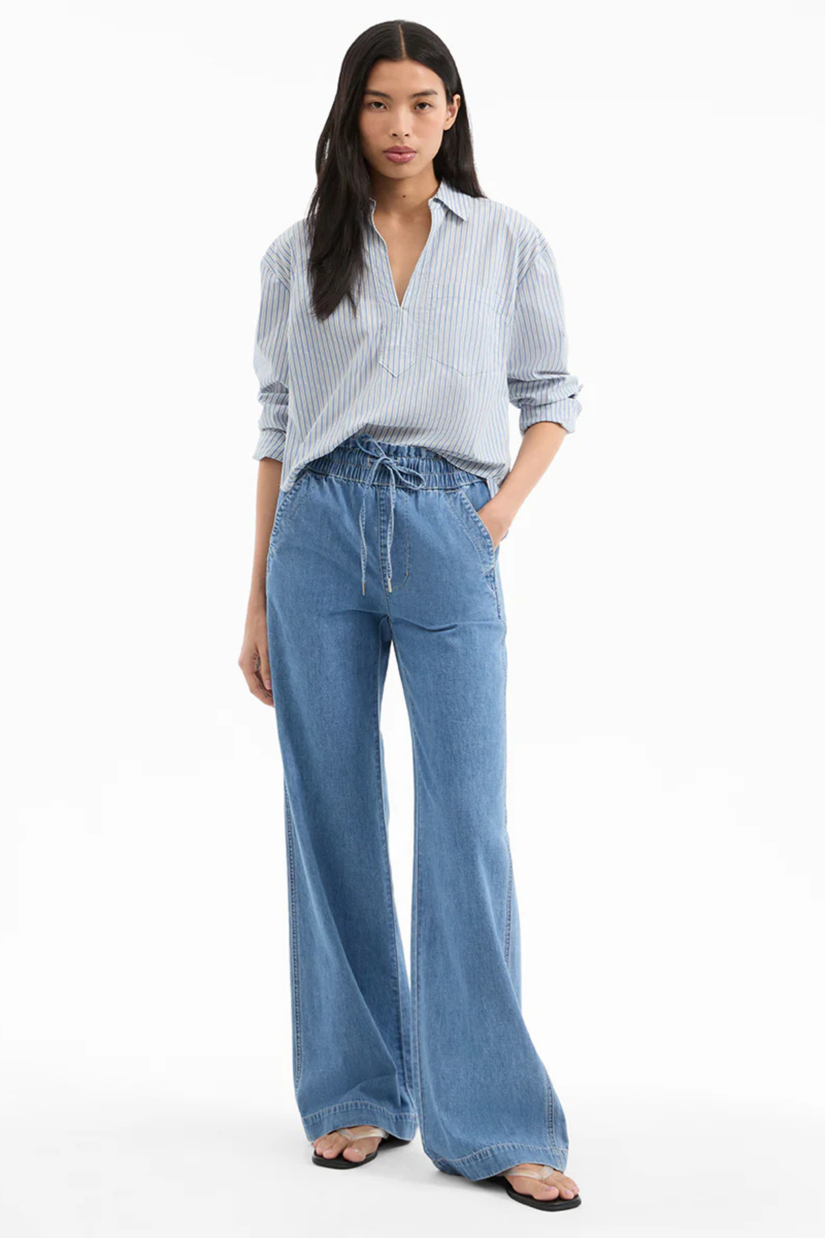 Veronica Beard Dunford Wide Leg w Drawcord