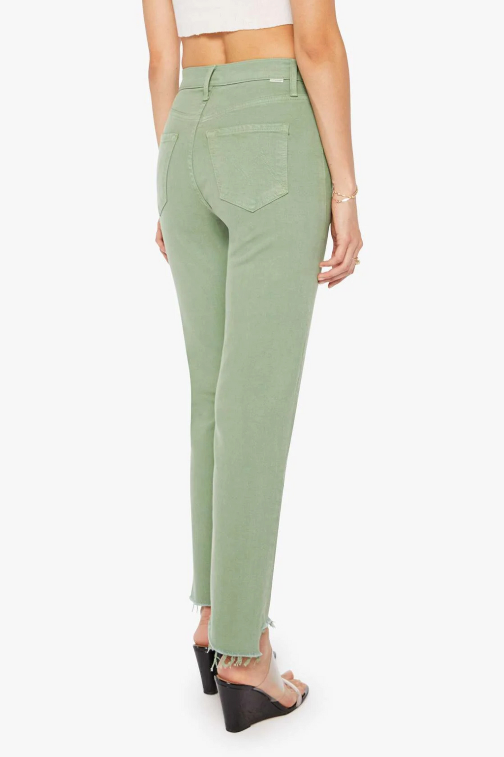 Mother Hi Waist Rider Ankle Step Fray