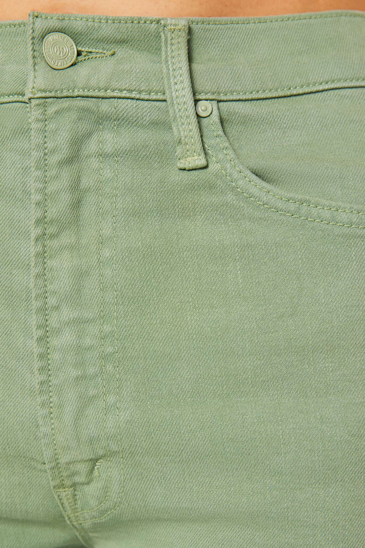 Mother Hi Waist Rider Ankle Step Fray