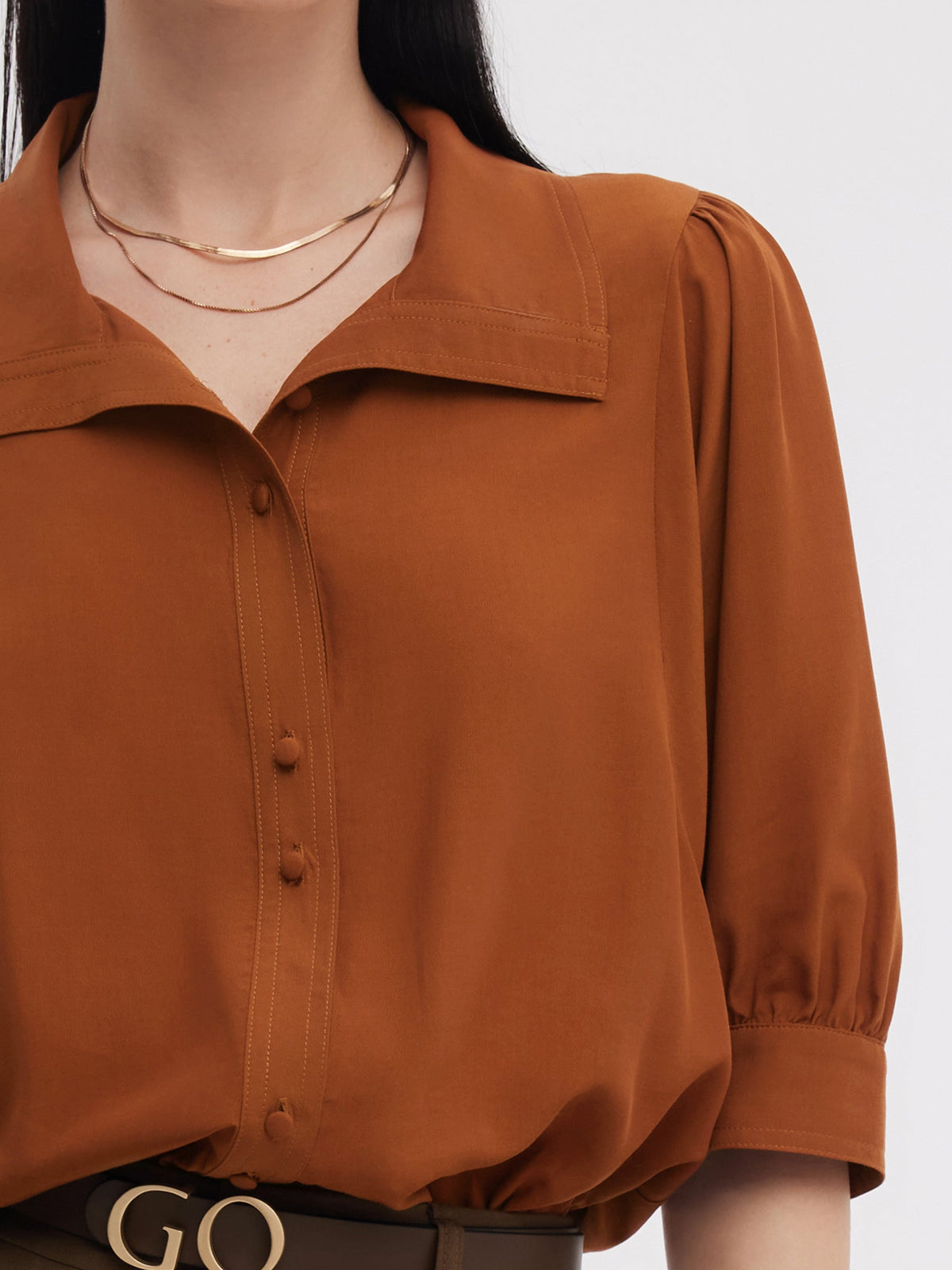 Tencel Acetate Blend Women Loose Shirt