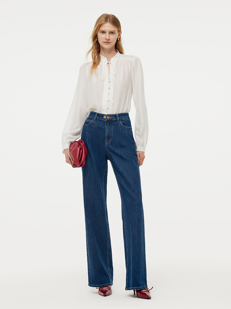 Tie Front Neck Women Blouse
