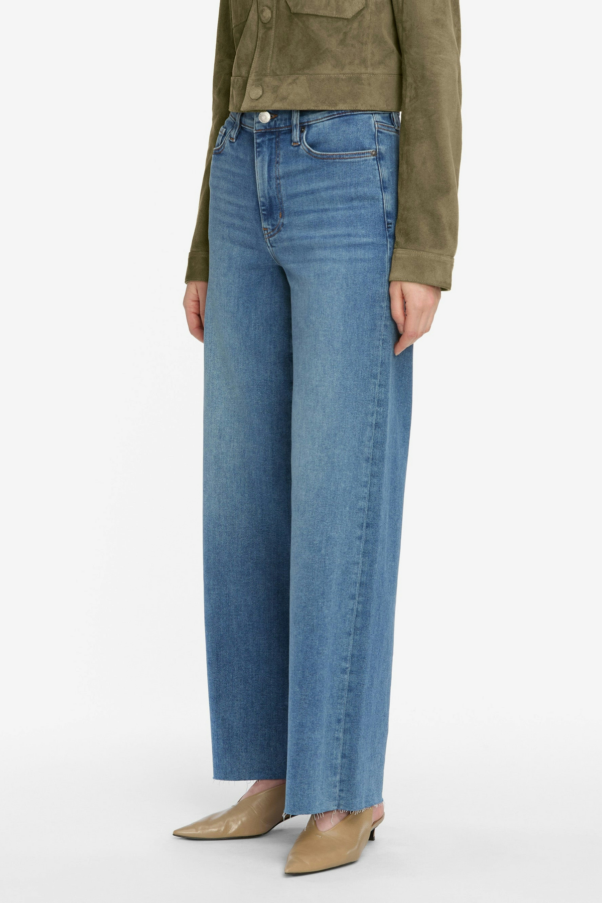Frame Le Slim Palazzo in Flip Raw