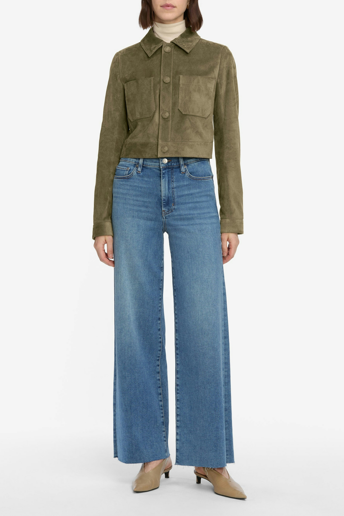 Frame Le Slim Palazzo in Flip Raw