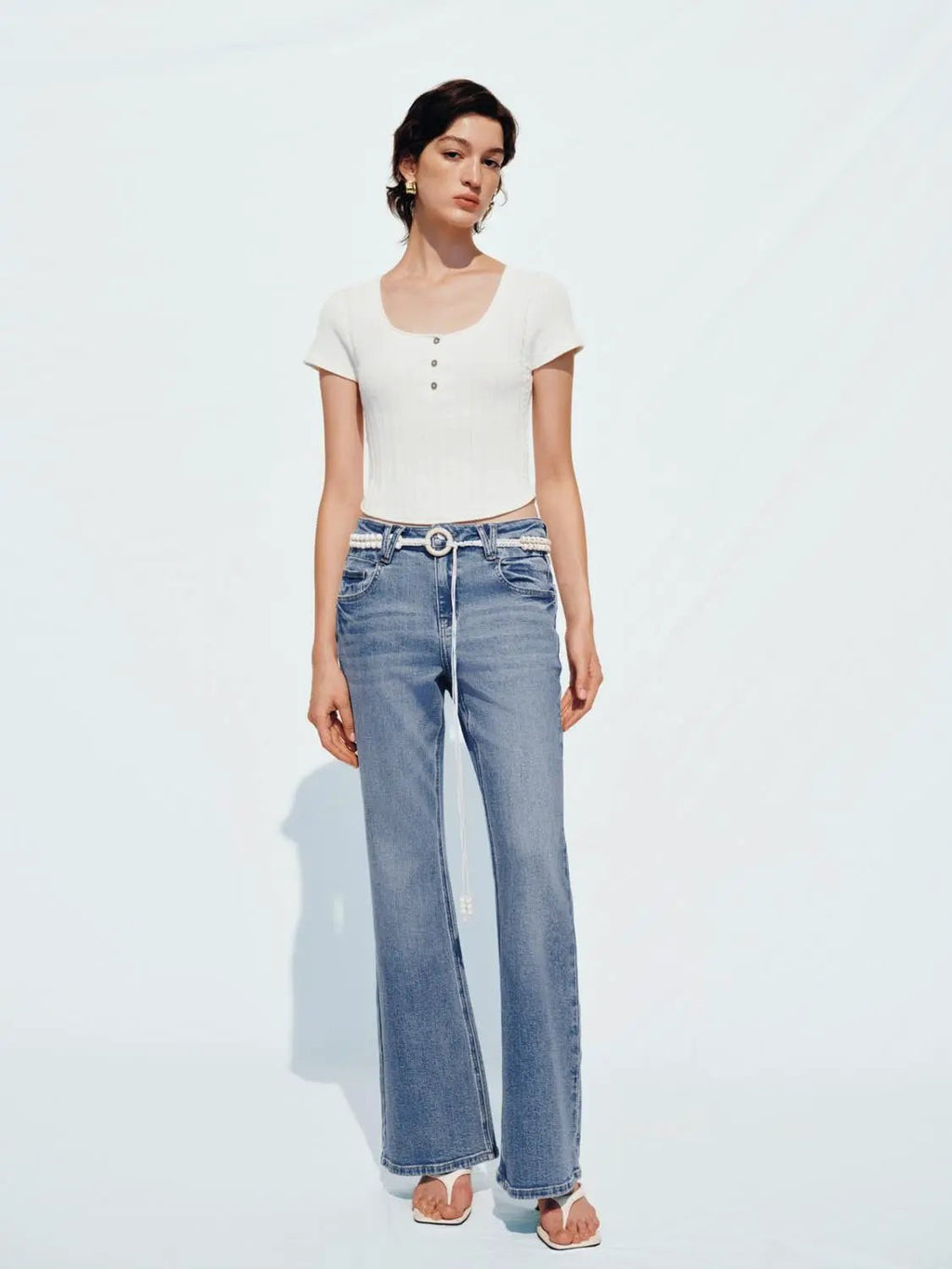 Flared Leg Denim Jeans
