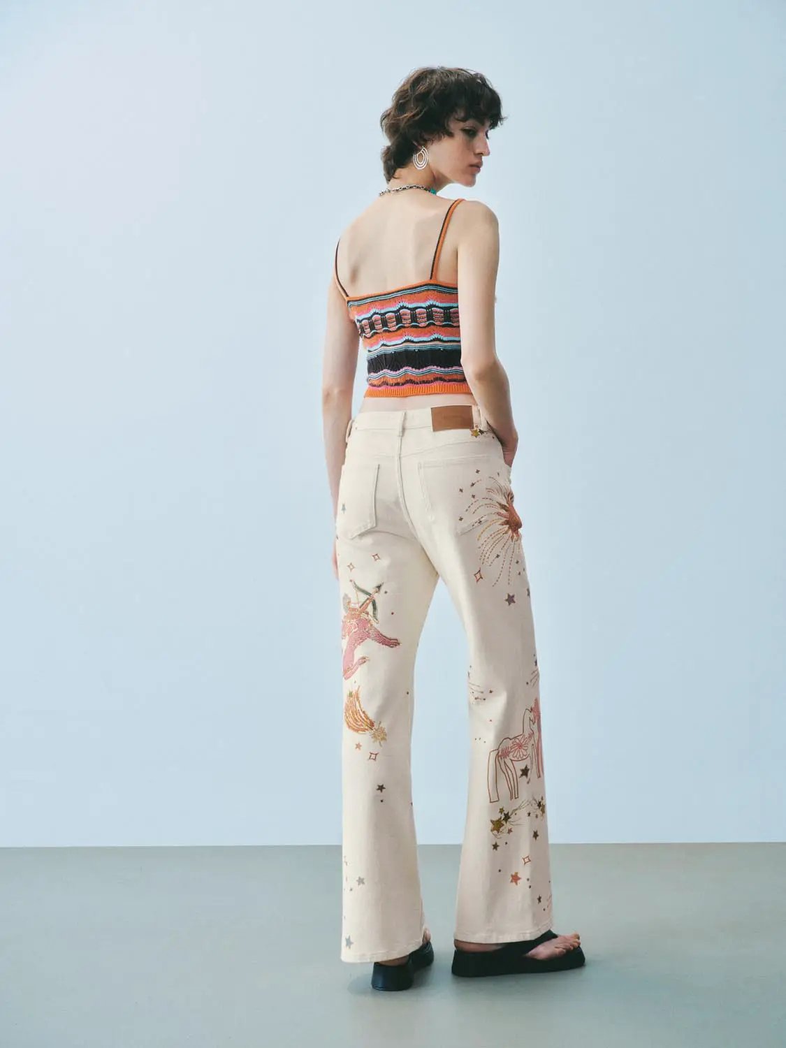Printed Denim Jeans