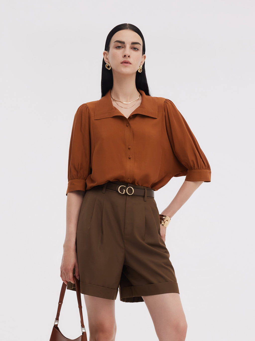 Tencel Acetate Blend Women Loose Shirt